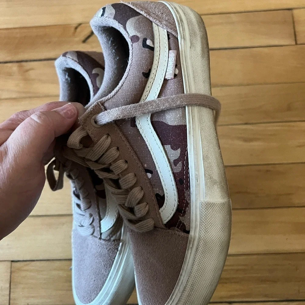 Vans Old Skool Pro Desert Camo Brown‎ Lace Up Canvas Suede Shoes Mens